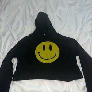 Smiley Face Crop hoodie